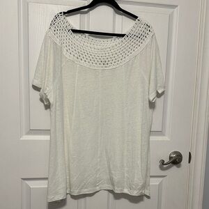 Elegant White Crochet Women Top